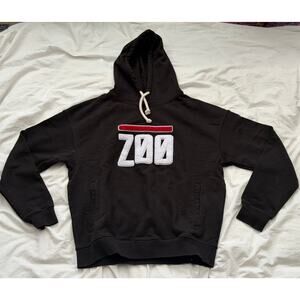 RawGear Zoo Patch Hoodie Sweatshirt Black Mens Large
